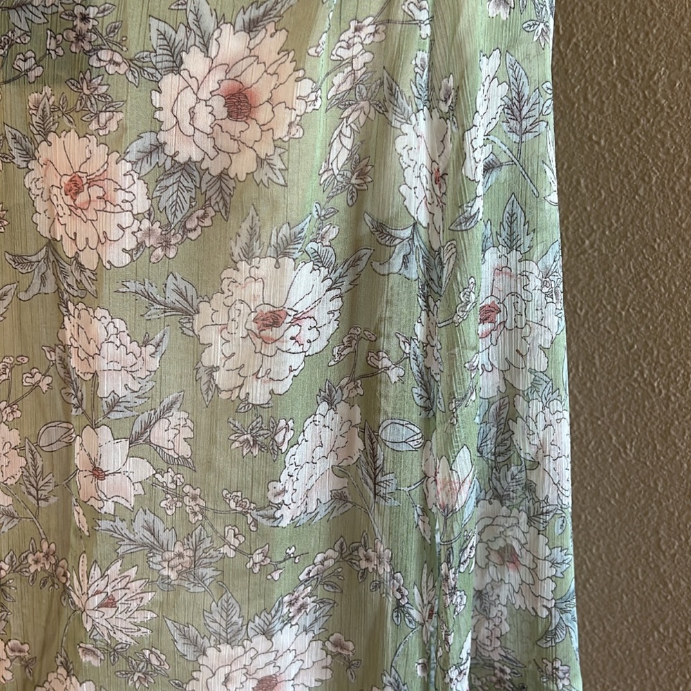 Sage boho longline floral print cardigan - Picture 6 of 6